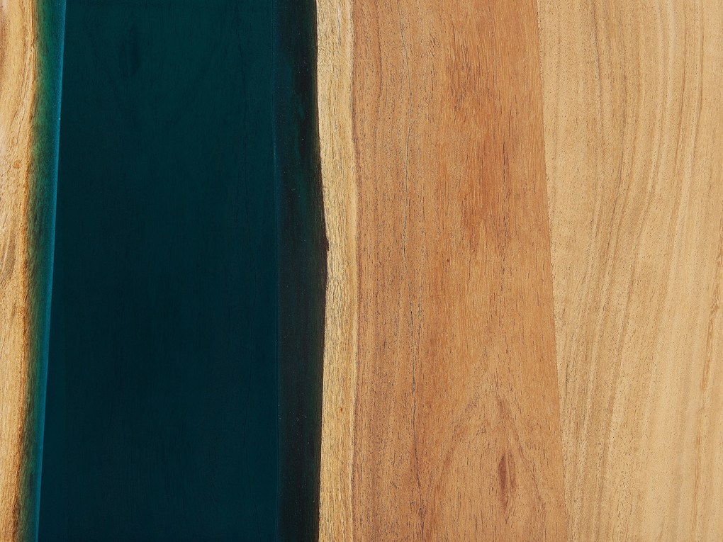 Világos Fa Étkezőasztal Epoxi Gyantával 160 x 90 cm Beliani