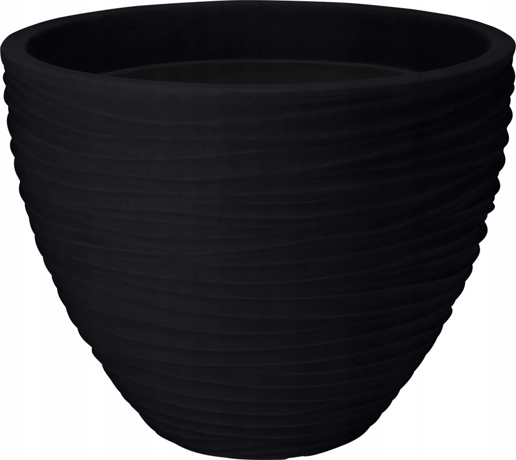 Virágtartó fedő műanyag antracit bordázott 40 cm 1db