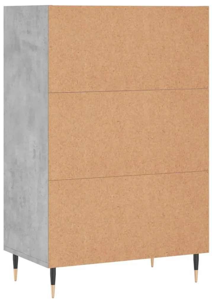 betonszürke szerelt fa magasszekrény 57 x 35 x 90 cm