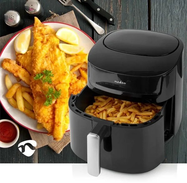 Nedis KAAF170BK - Forró levegős sütő 7,2 l 1800W/230V/240 min