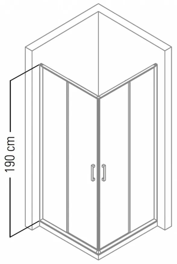 Vela Banyo TMP zuhanykabin - 90 SZÖGLETES - 5 mm víztiszta vízlepergető üveggel - 90 x 90 x 190 cm