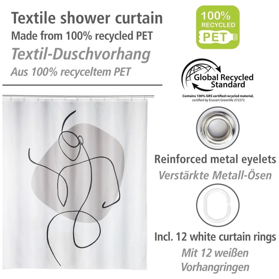 Zuhanyfüggöny 180x200 cm Ladyline – Wenko