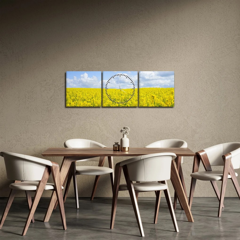 Egy sárga mező képe (órával) (90x30 cm)