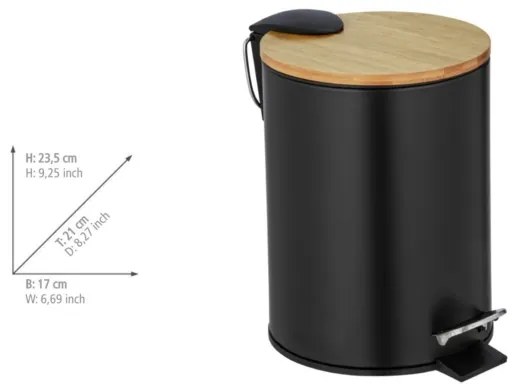 WENKO 24696100 - TORTONA kosár 17 x 21 cm fekete/barna