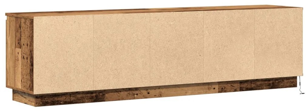 TV Szekrény LED Régi Fa 180x38x49 cm Szerelt Fa