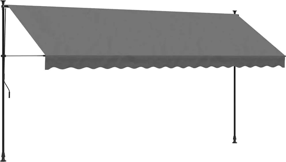 vidaXL antracit szövet és acél feltekerhető napellenző 400 x 150 cm