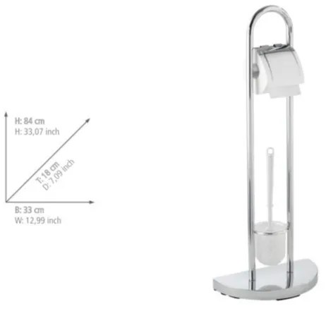 WENKO 16608100 - COSENZA WC-kefe 33x84 cm, fényes króm/szatén