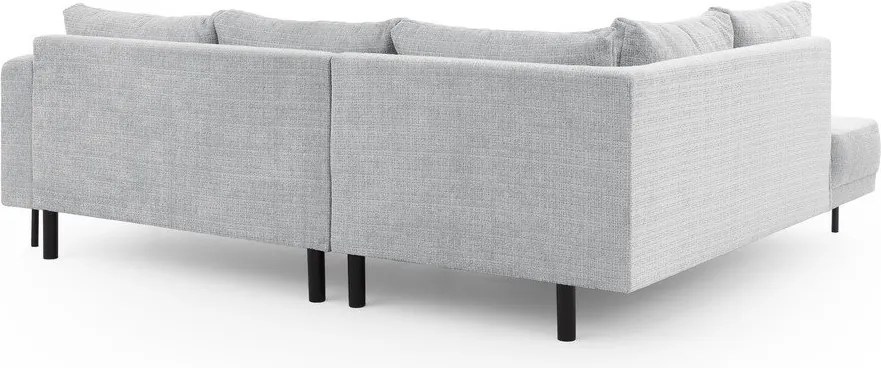 Világosszürke zsenília sarokkanapé (bal oldali-L alakú) Mauris – Ropez