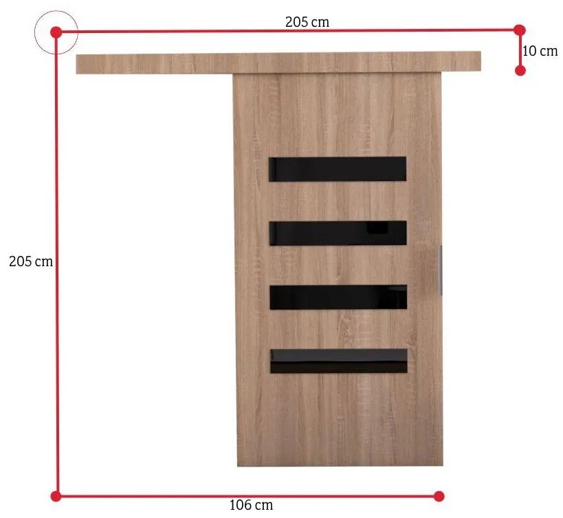 LIVELLO II tolóajtó + halk zárórendszer , 106x205, wenge