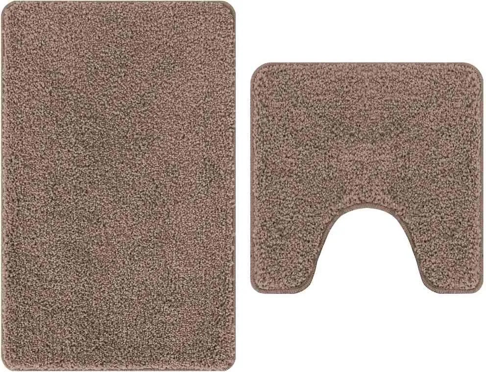 vidaXL Csúszásmentes fürdőszőnyeg készlet 2 pcs Barna PP