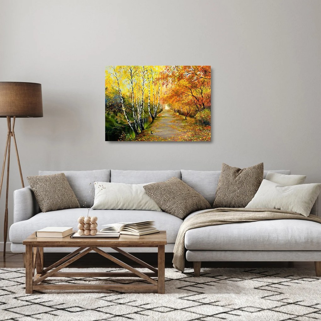 Kép - Egy romantikus sugárút a víz mentén. (üvegen) (70x50 cm)