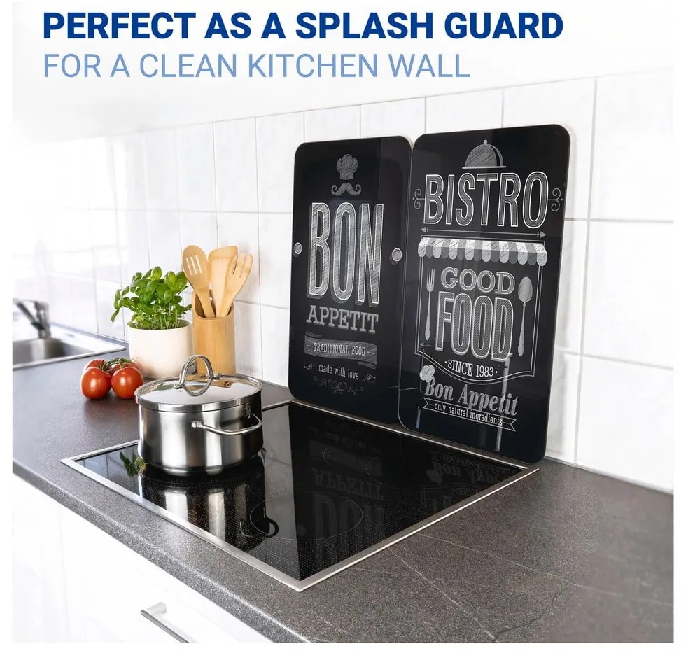 Edzett üveg tűzhely fedőlap szett 2 db-os 30x52 cm Bon Appetit – Wenko