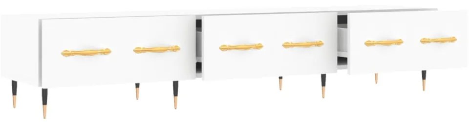 fehér szerelt fa TV-szekrény 150 x 35 x 55 cm
