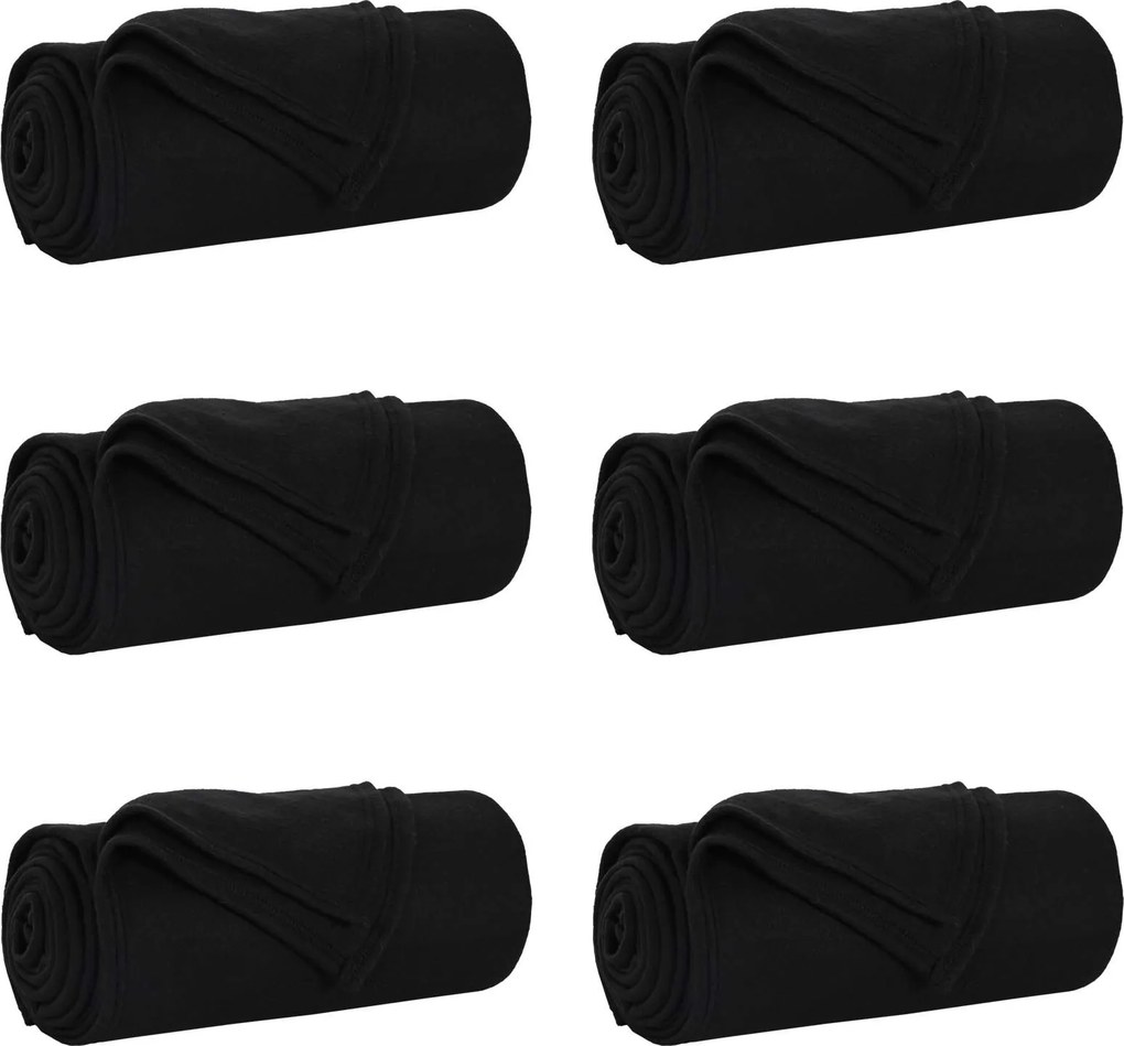 vidaXL Takarók 6 pcs Fekete 200 x 150 cm Gyapjú