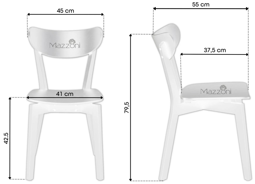 MAZZONI EXPORT ROXY Fekete - RETRO FA SZÉK NAPPALIBA ÉTKEZŐBE KONYHÁBA