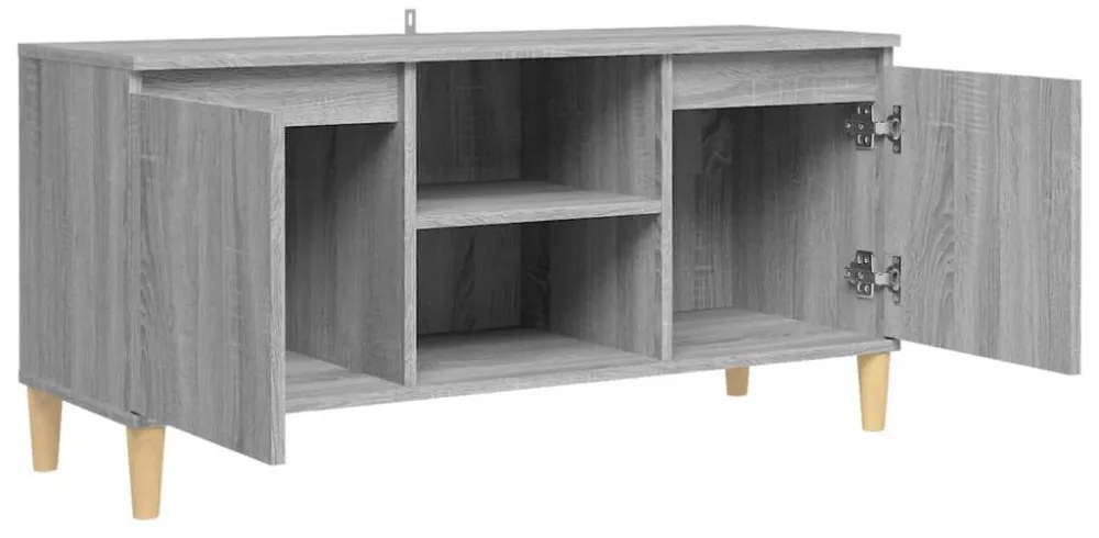 szürke sonoma színű TV-szekrény tömör falábakkal 103,5x35x50 cm