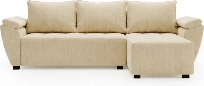 LIVARO L alakú kihúzható, megfordítható sarokkanapé 251x140 cm, krém
