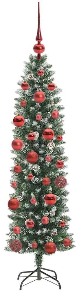 Mű Karcsú Karácsonyi Fa 150 LED-del Zöld és fehér 150 cm