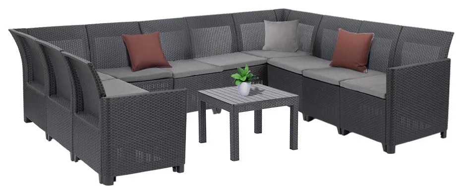 Claire XII 10 személyes sarokgarnitúra orlando asztallal