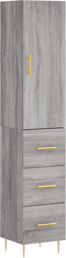 vidaXL szürke sonoma szerelt fa magasszekrény 34,5 x 34 x 180 cm