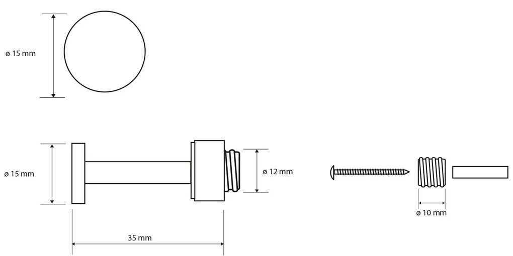 Sapho XR217 X-Round egyenes horog 3,5 cm, króm