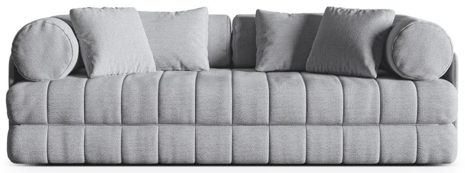 Világosszürke buklé kinyitható kanapé 206 cm Kemi – Cosmopolitan Design