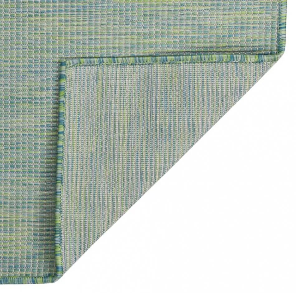 türkizkék lapos szövésű kültéri szőnyeg 80 x 250 cm