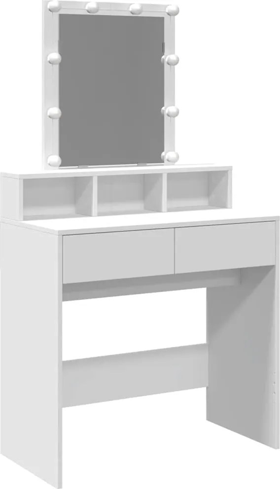 vidaXL fehér fésülködőasztal LED-del 80 x 41 x 144,5 cm