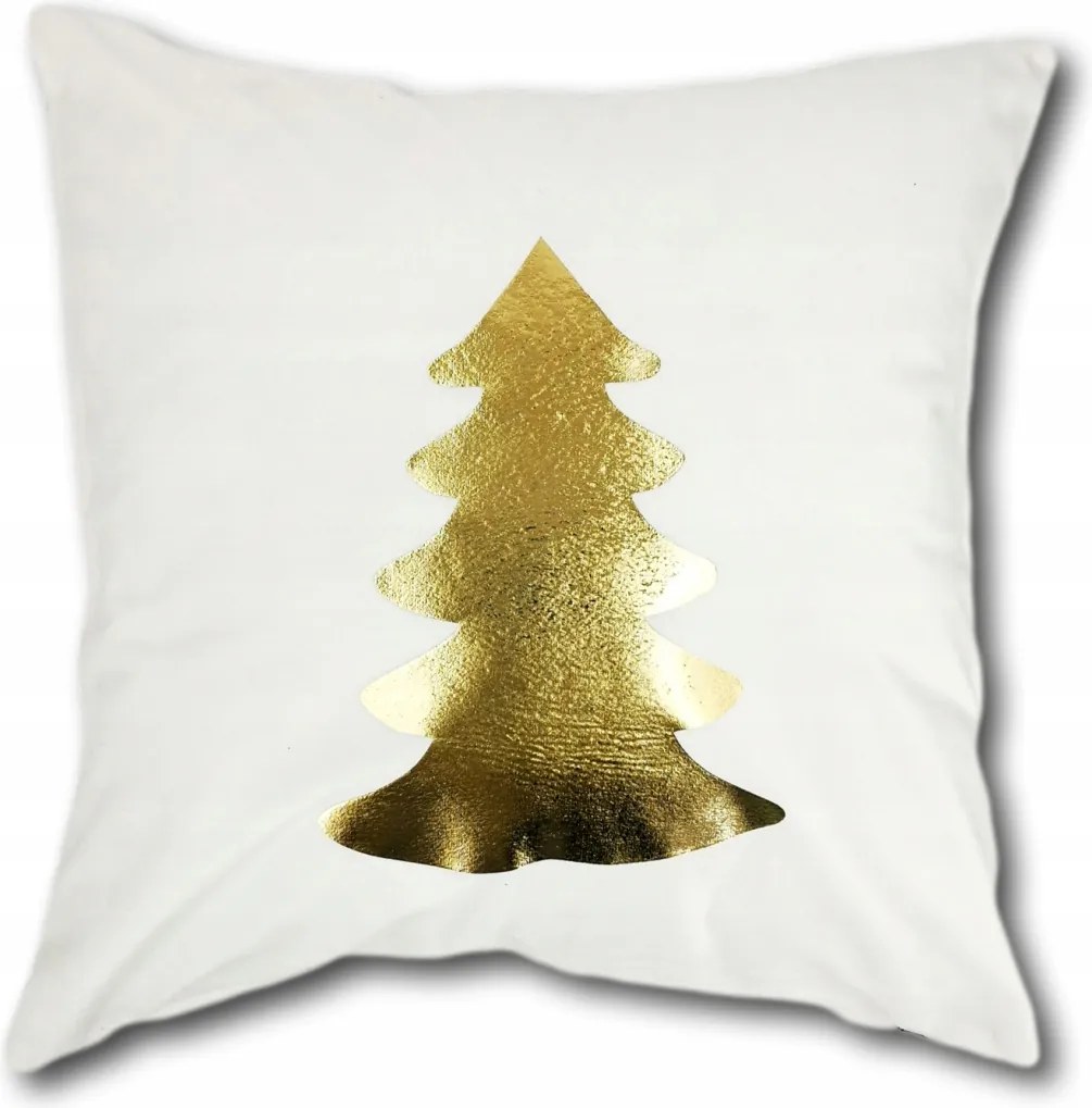Párnahuzat Fehér Arany velúr karácsonyfa