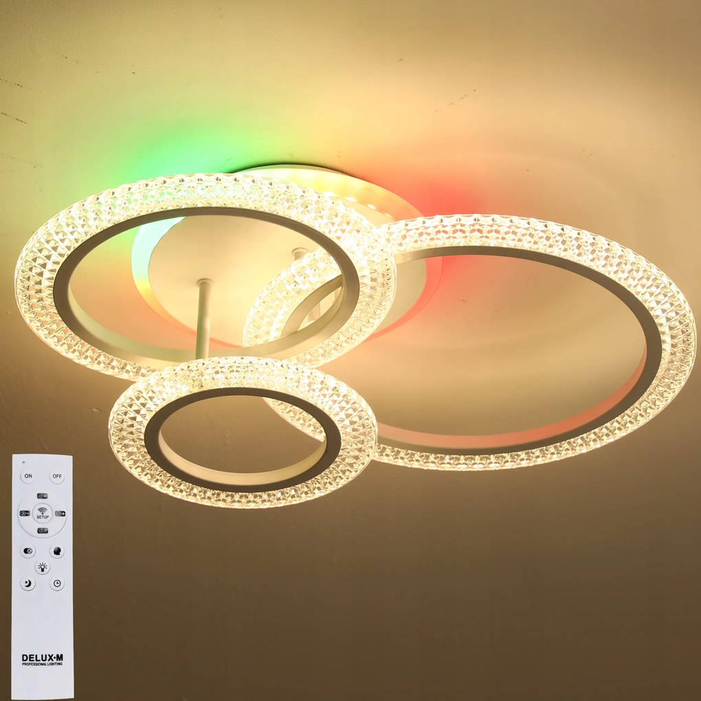 Mennyezeti Lámpa függeszték modern fehér Rgb Csillár Plafon Led Távirányító 46W