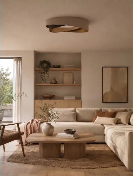 BRILAGI-LED Mennyezeti lámpa VELVET TWIST LED/24W/230V 4000K átm. 55 cm bézs/barna/arany