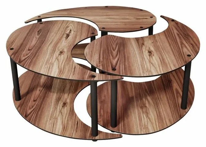 Yin Yang Walnut konferenciaasztal-készlet, 3 db