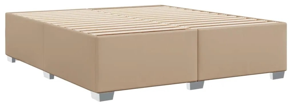 cappuccino színű műbőr ágykeret 200x200 cm