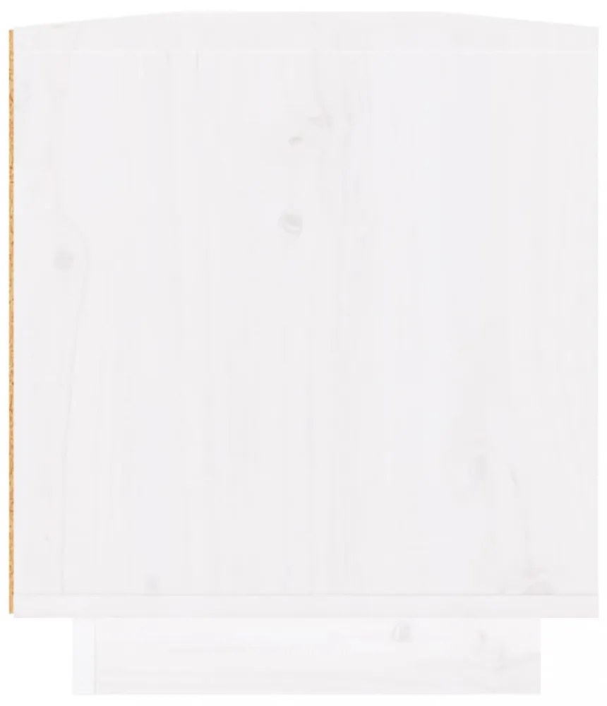 fehér tömör fenyőfa TV-szekrény 110x34x40 cm