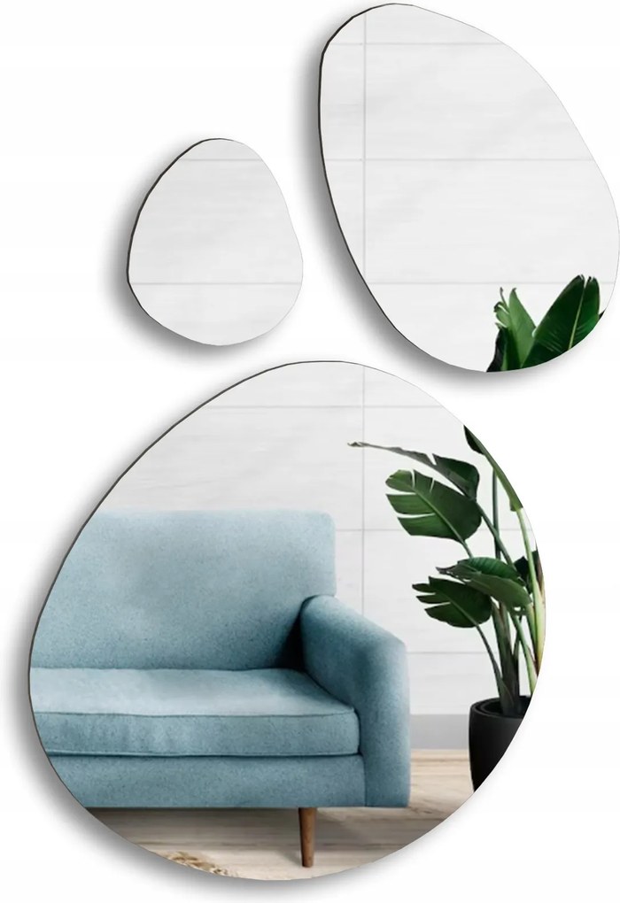 Három darabos organikus tükör szett Opalit 60X89 dekoratív