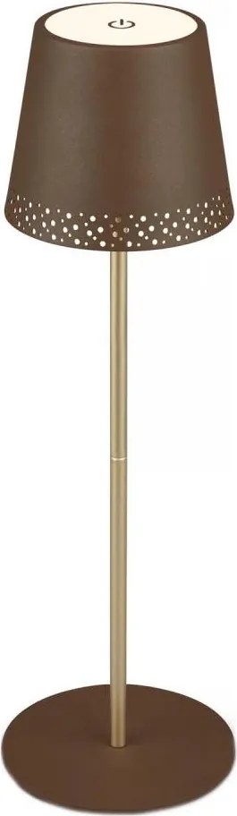 Brilo - KIKI tölthető, érintésvezérelt LED asztali lámpa, 2,6 W/5 V, IP44, 2600 mAh, barna