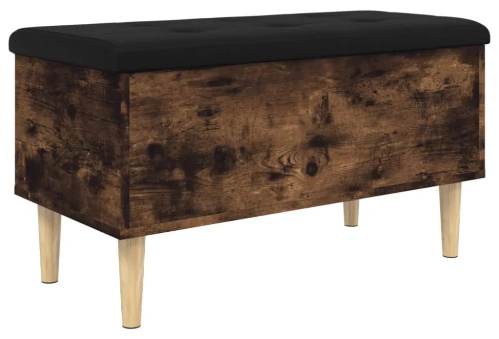 füstös tölgy színű szerelt fa tárolópad 82x42x46 cm