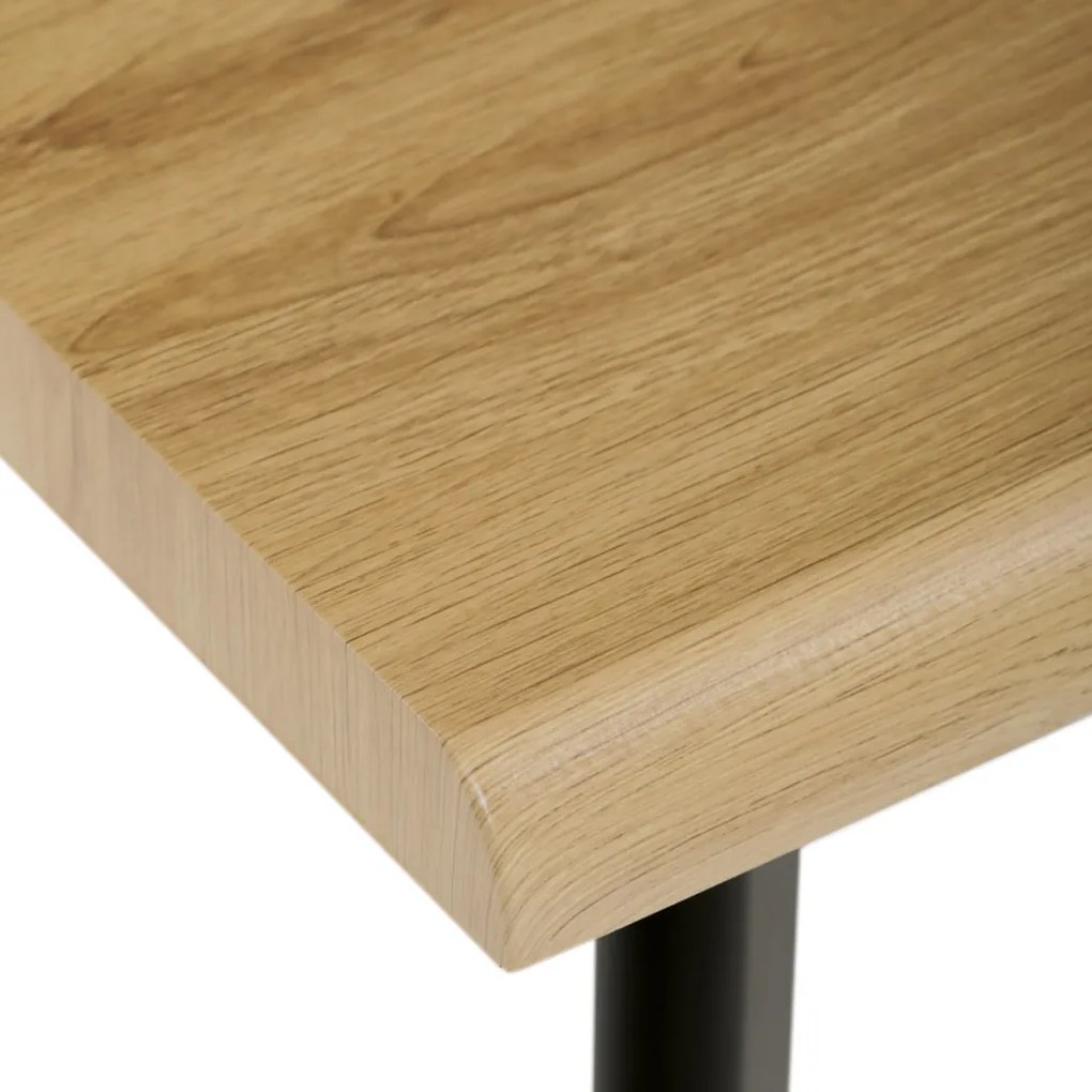 Măsuță de cafea 120x60x55 cm, blat MDF, decor stejar salbatic, picioare metalice