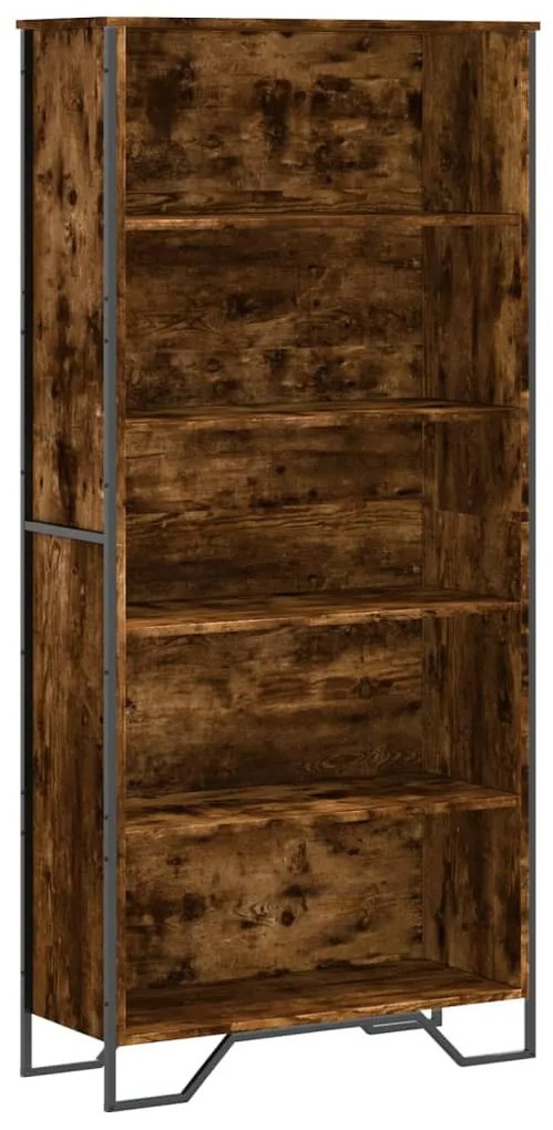 füstös tölgy színű szerelt fa könyvszekrény 80 x 31 x 169 cm