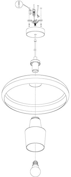 Eglo 99032 - LED RGB Dimmelhető csillár zsinóron TABANERA-C 1xE27/9W/230V