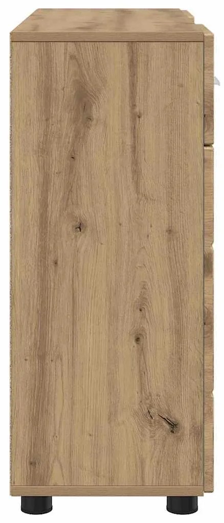 Széf fiókkal ajtóval kézműves tölgy 88.5 x 30.5 x 73 cm Faanyag