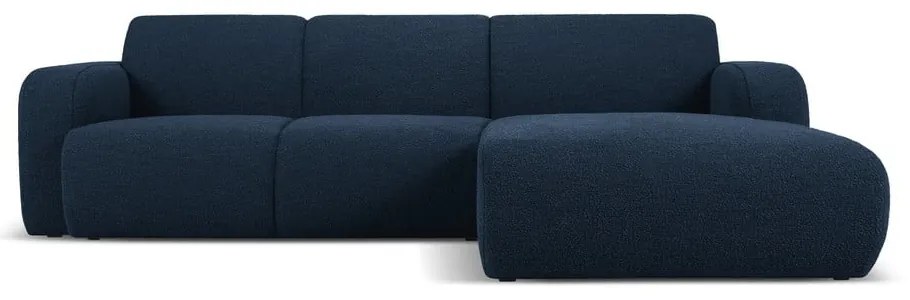Sötétkék buklé sarokkanapé (jobb oldali) Molino – Micadoni Home