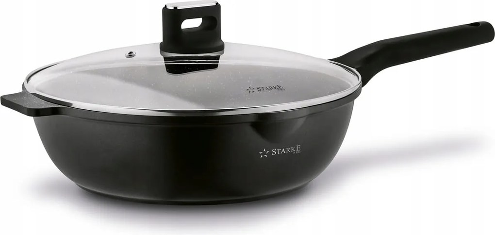 Wok indukciós serpenyő fedővel 30 cm