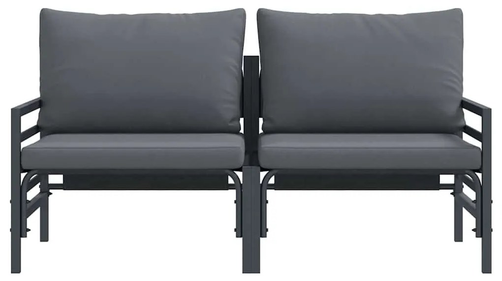 Kültéri Bútor párnával párnával 2 pcs Antracit Acél