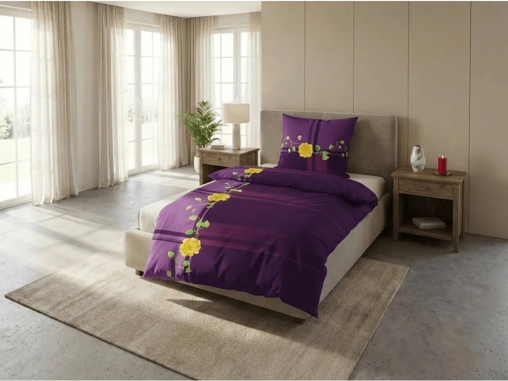 Pamut ágyneműhuzat RENARA lila Ágyneműhuzat mérete: 70 x 90 cm | 140 x 200 cm