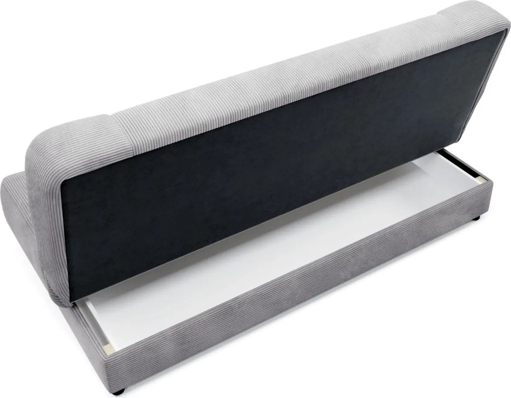 Kihúzható kanapé szürke színben sztruks kárpitozással - PIANO