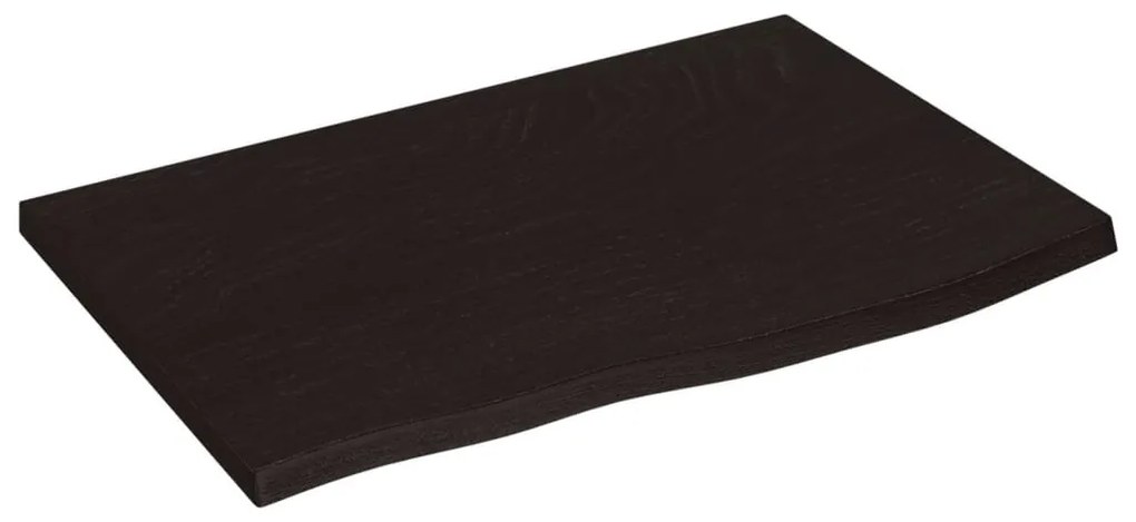 sötétbarna kezelt tömör tölgyfa asztallap 60x40x2 cm