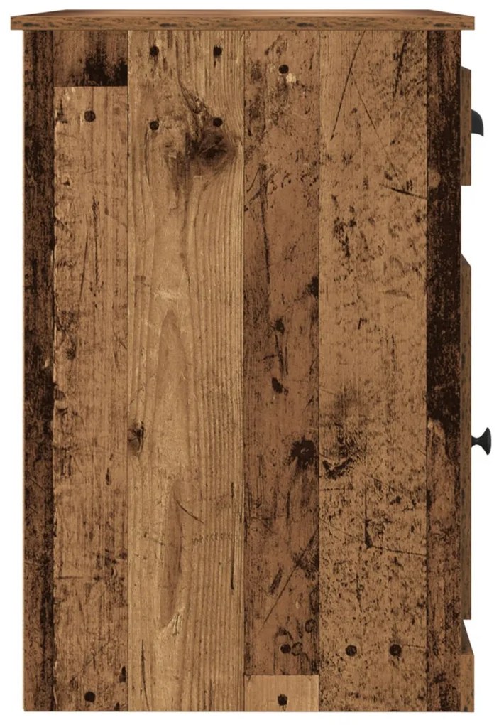 Íróasztal tárolóval Régi fa 50x115x75 cm Mérnöki fa