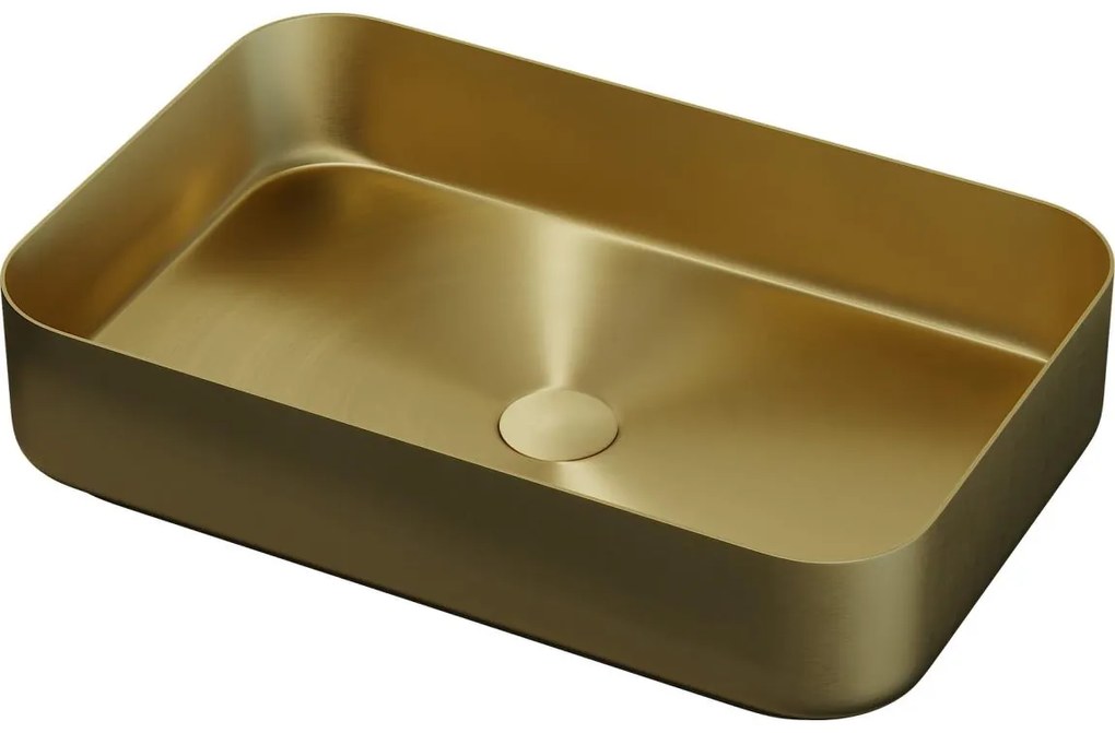 BATH DELUXE 06-052-18-70-00 - LJORDAL 52x34 cm ráültethető mosdó acél/sárgaréz