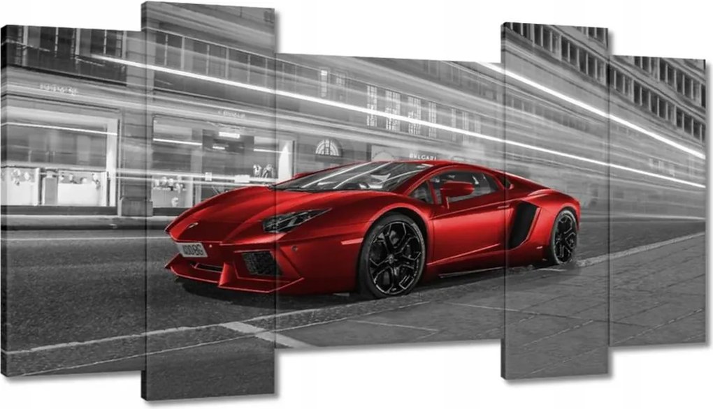 Festmények 120x65 Piros autó